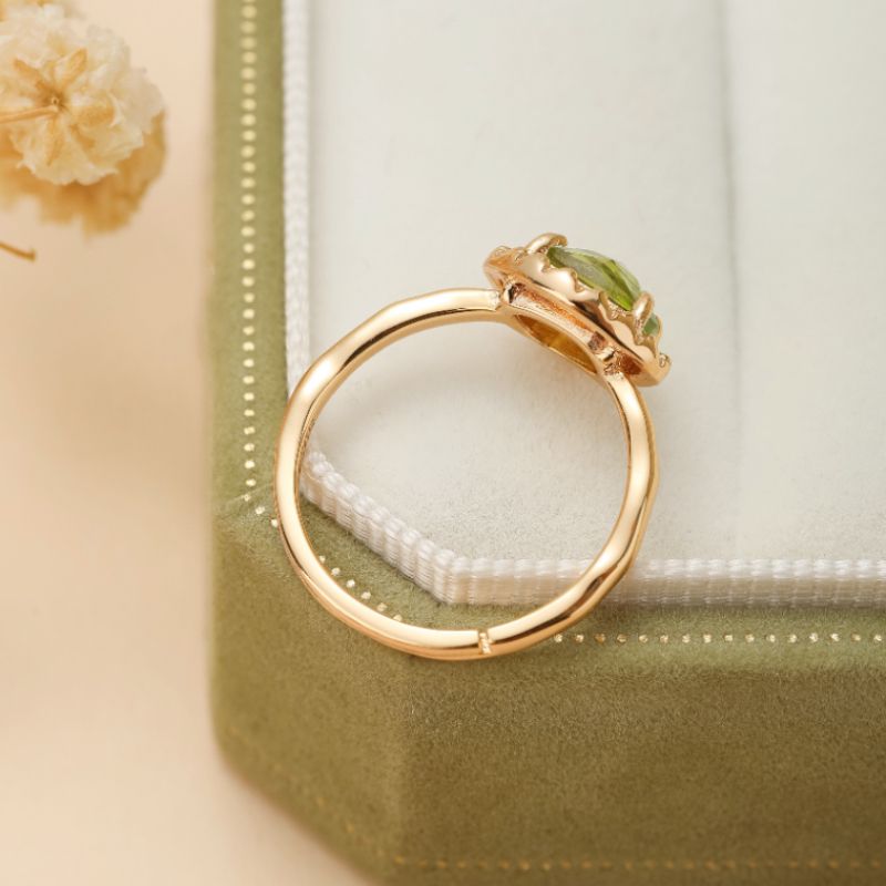 Bague Péridot – Renaissance, Argent Plaqué Or