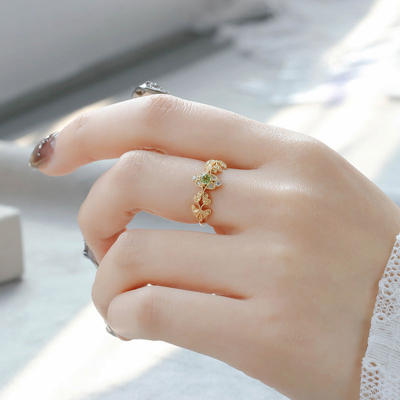 Bague Péridot – Voyage, Argent Plaqué Or