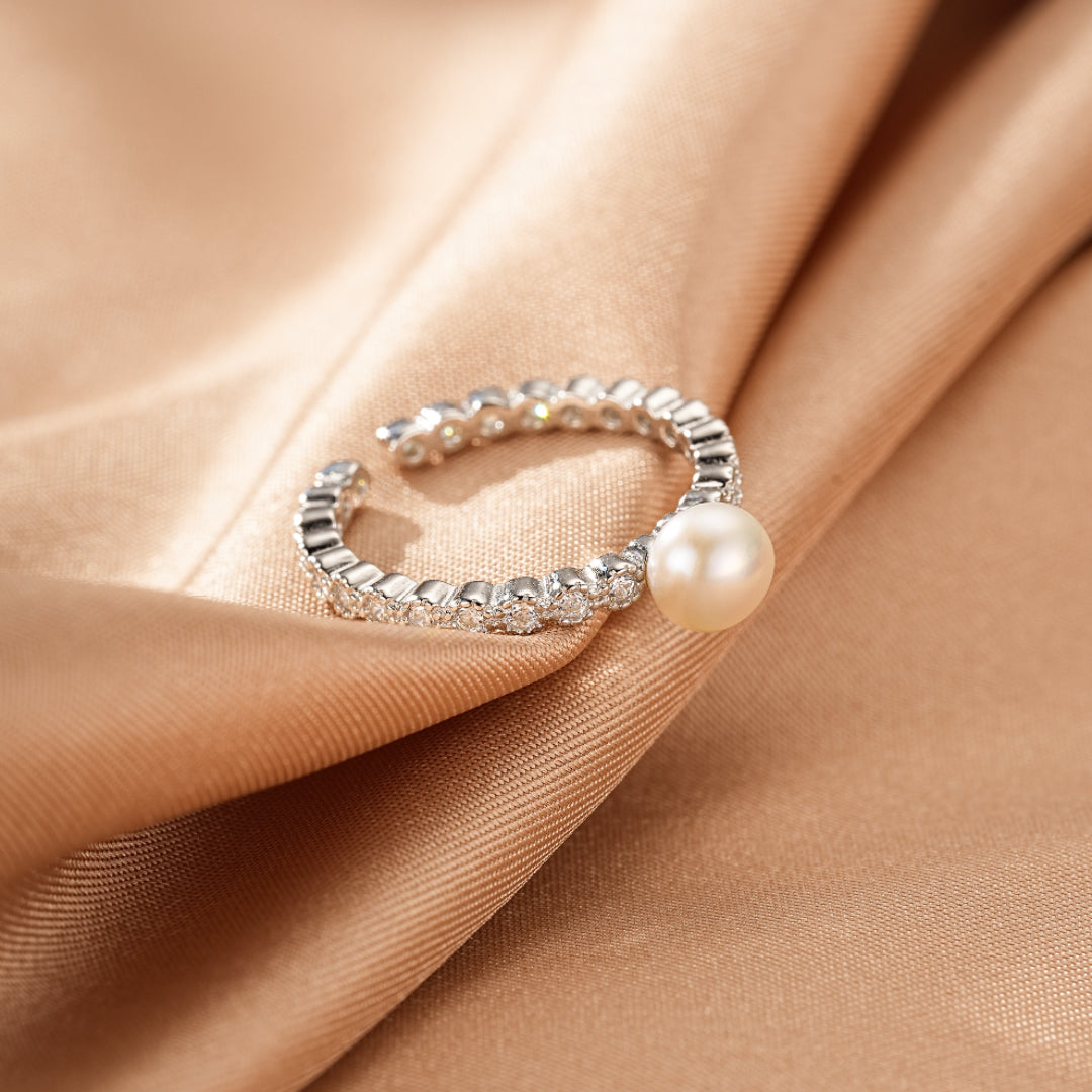 Pearl Ring – Touch of Grace, 925 Sterling Silver