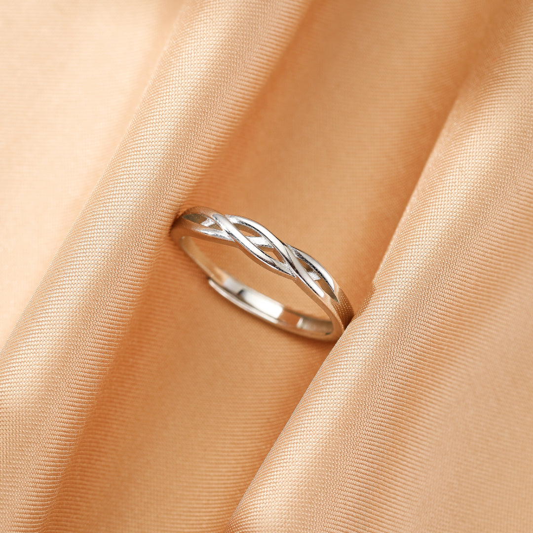 Bague Pierre de Lune Couple – Lien Éternel, Argent