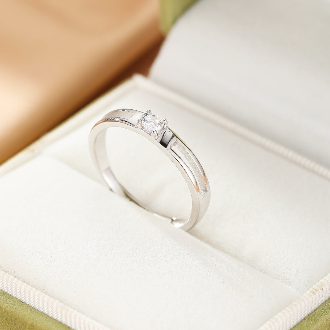 Bague Pierre de Lune Couple – Rayons d’Amour, Argent