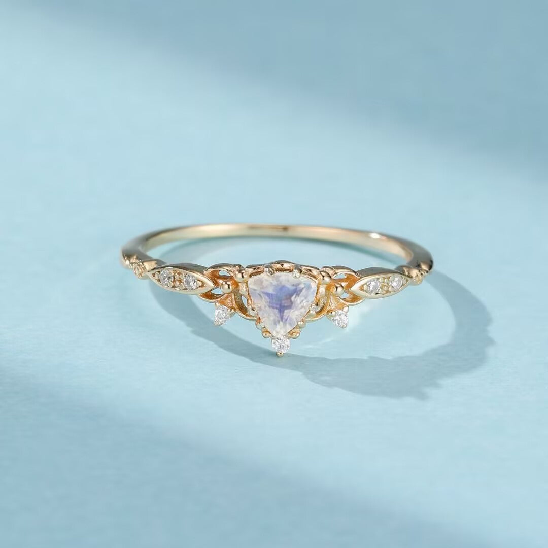 Moonstone Ring – Royal Enchantment, Gold Plated Silver