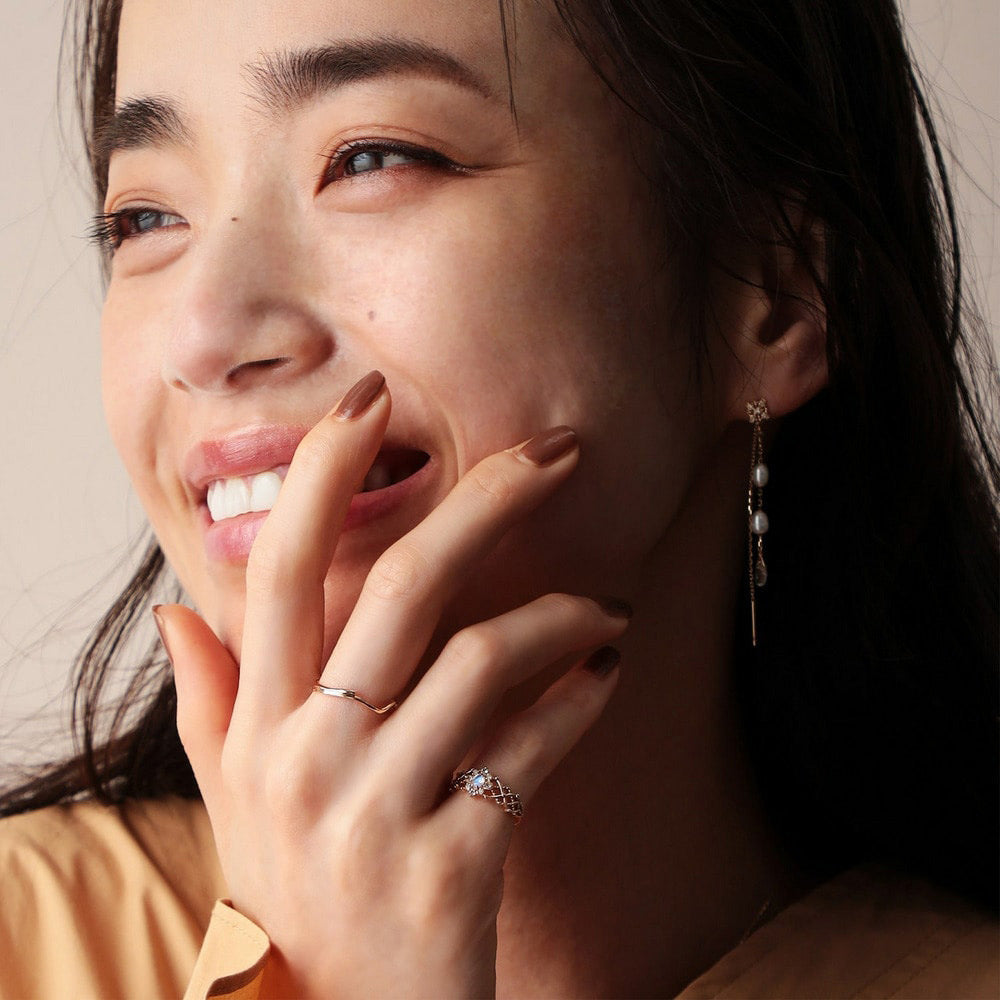 Bague Pierre de Lune – Fleur de Lune, Argent Plaqué Or