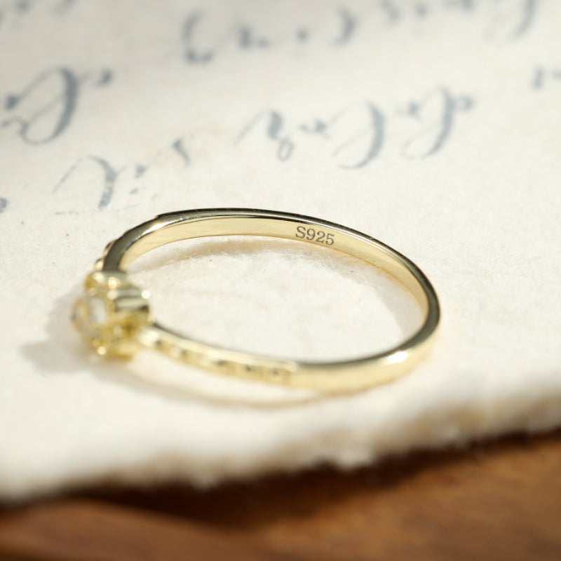 Bague Pierre de Lune – Rêve Argenté, Argent Plaqué Or