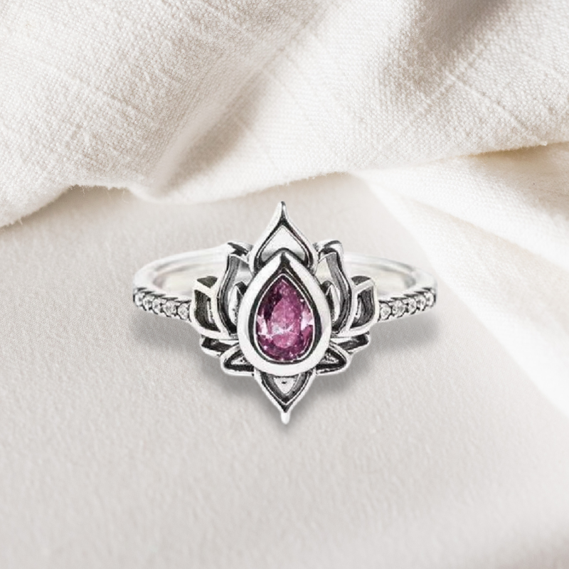 Bague 'Renouveau' Lotus en Argent 925