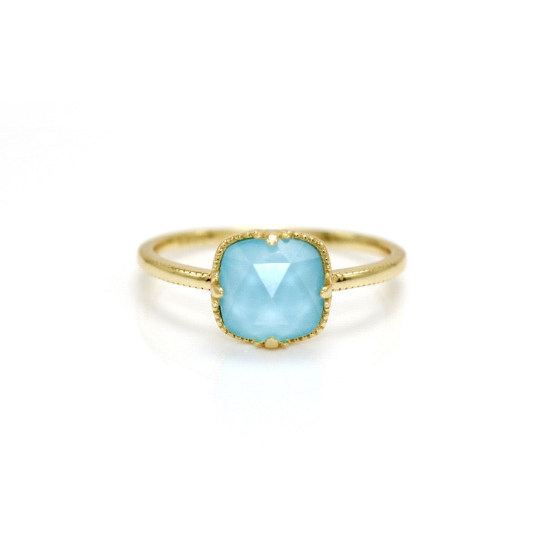 Bague Turquoise – Étreinte du Ciel, Argent Plaqué Or