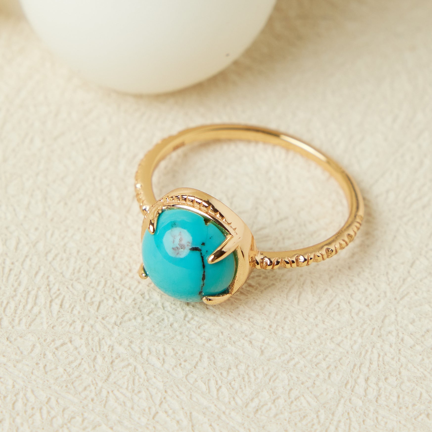 Bague Turquoise – Ovale Enchanté, Argent Plaqué Or