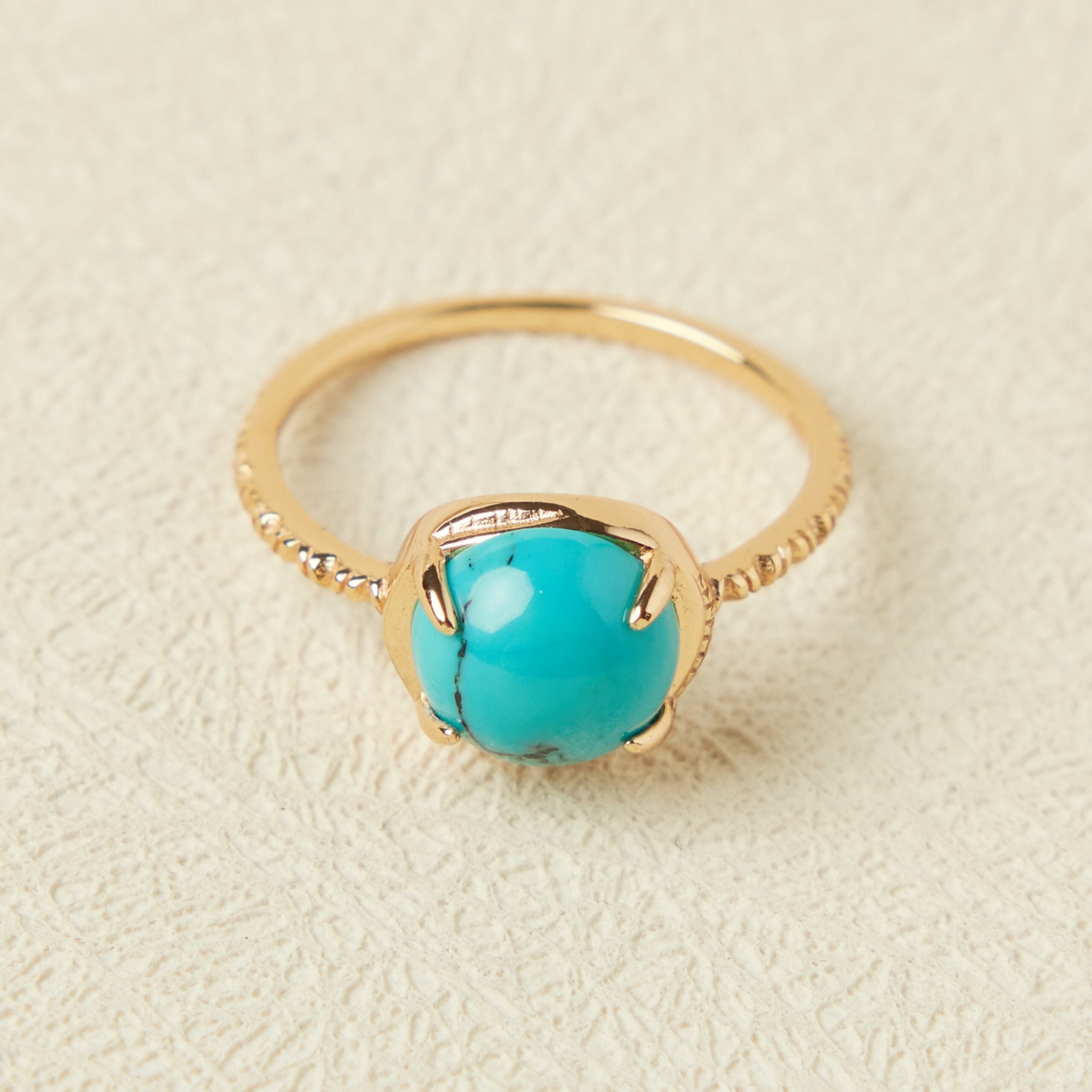 Bague Turquoise – Ovale Enchanté, Argent Plaqué Or