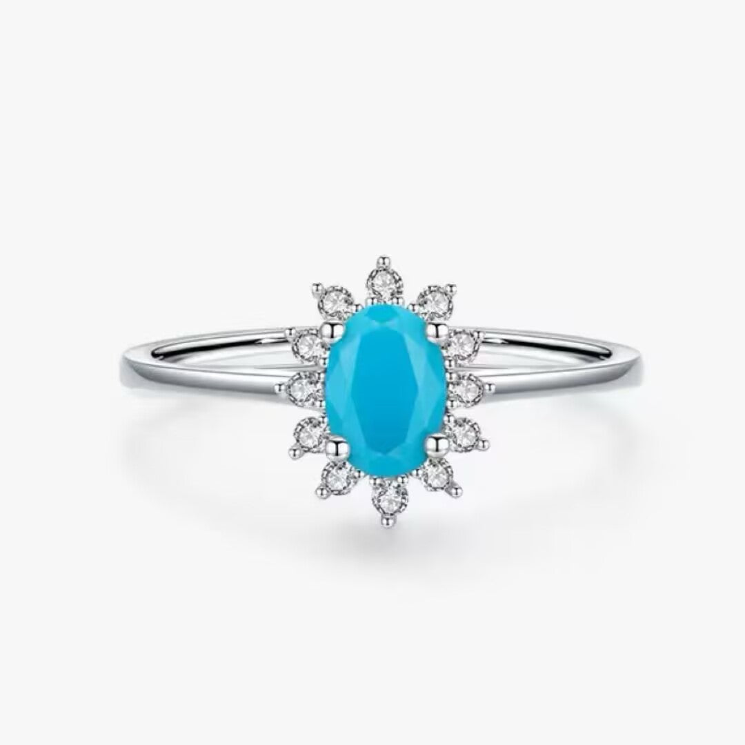 Bague Turquoise – Rose des Mers, Argent 925