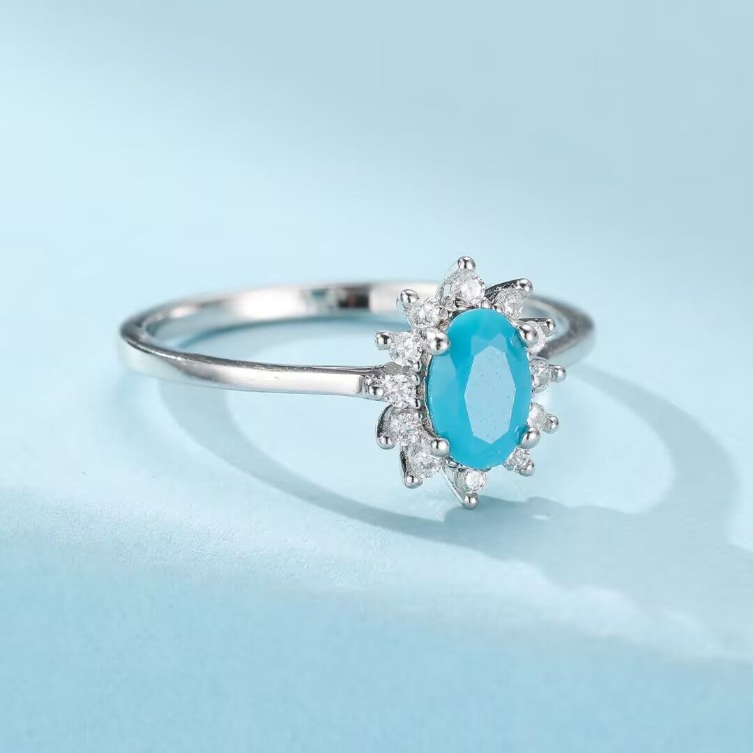 Bague Turquoise – Rose des Mers, Argent 925