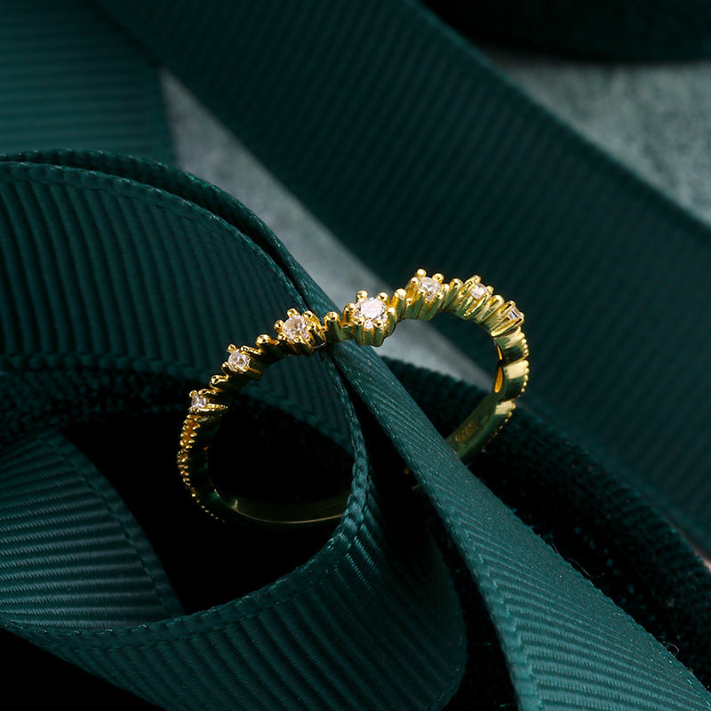 Bague Zircon – Septentrion, Argent Plaqué Or