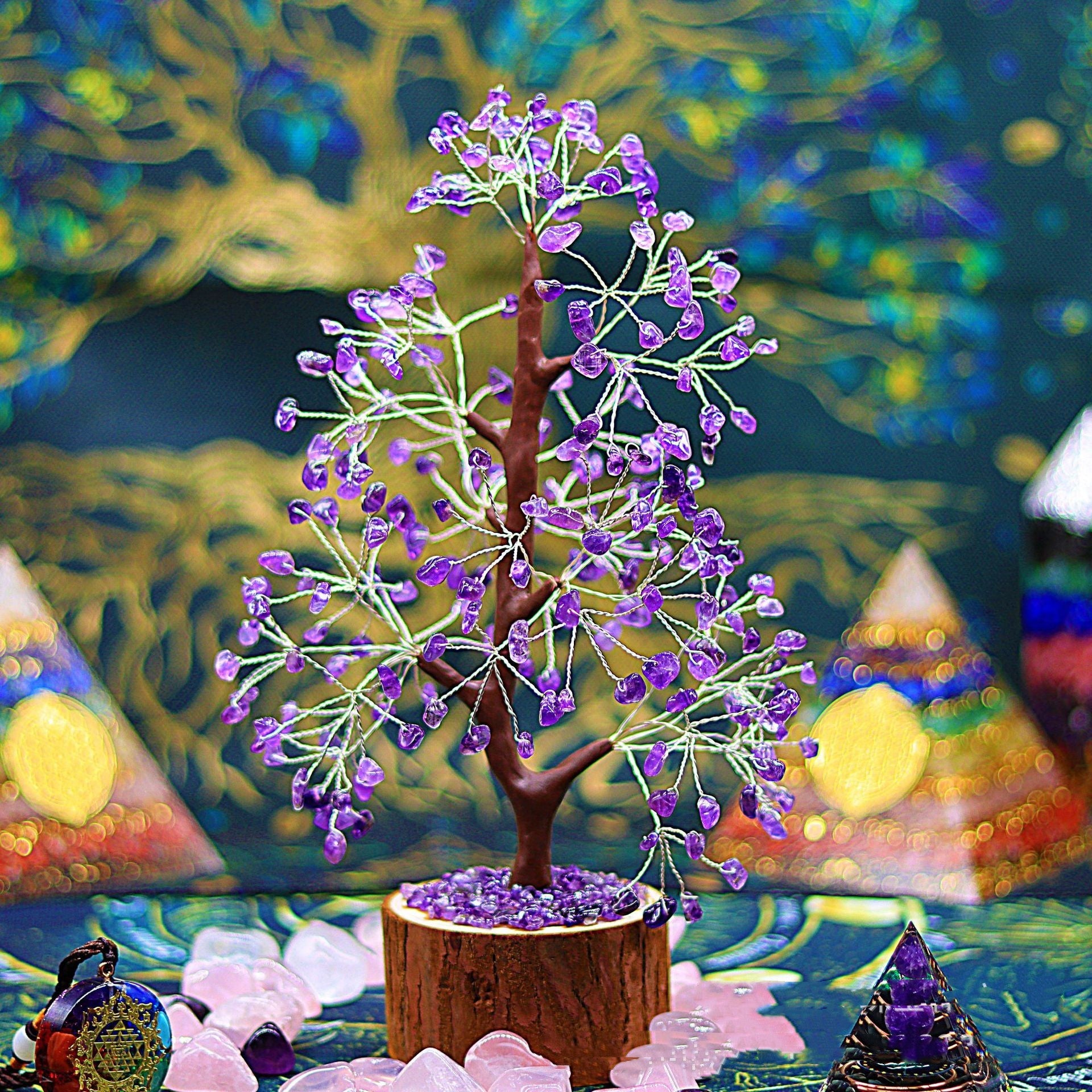 "Nature's Beauty" Amethyst Tree of Life Decoration Moment Ici