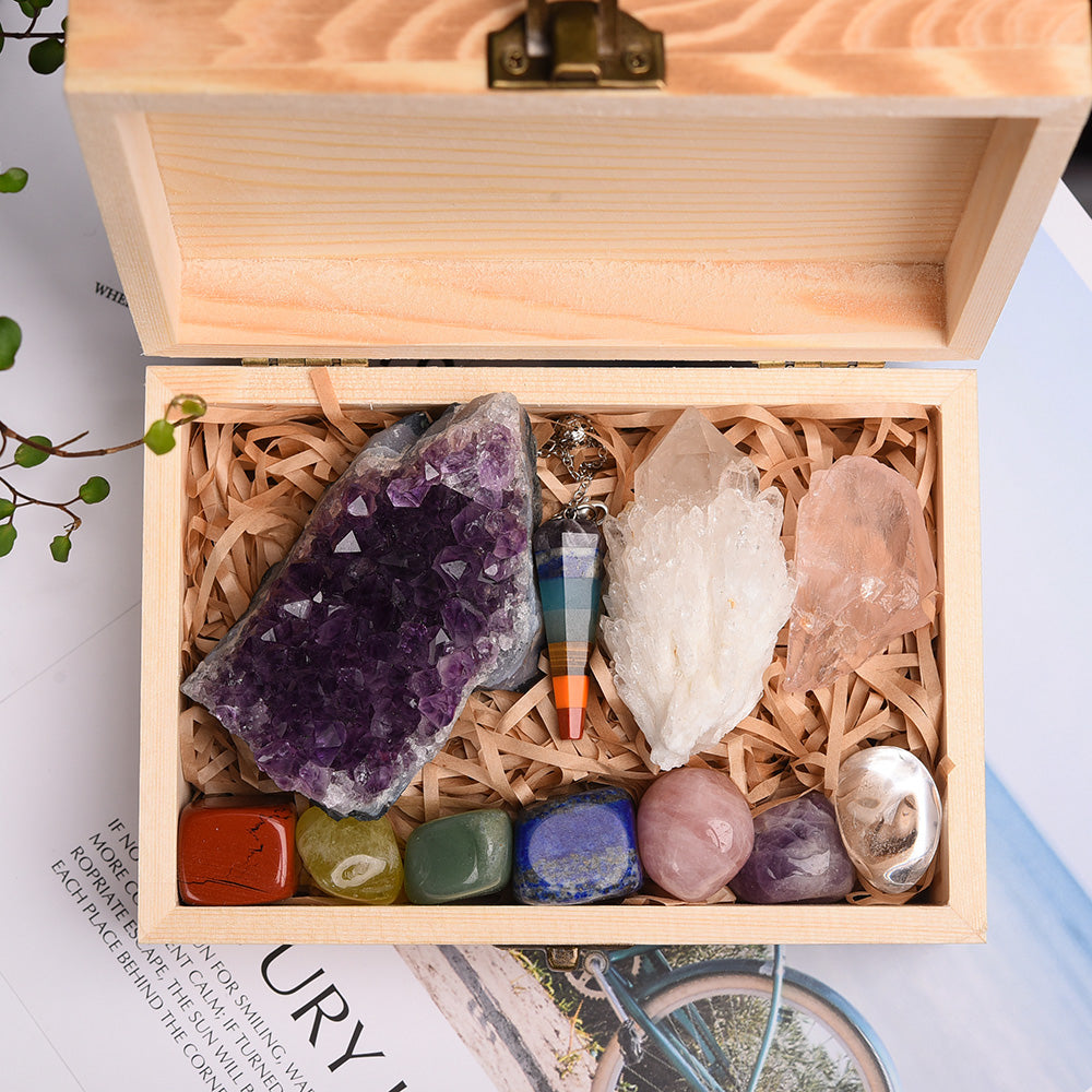 Boite 7 Chakras – Équilibre Spirituel, Pierres Naturelles