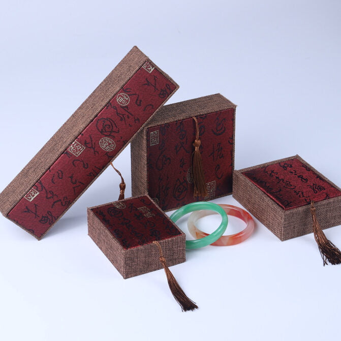 Boîte Cadeau Zen en Lin - Couleur Rouge