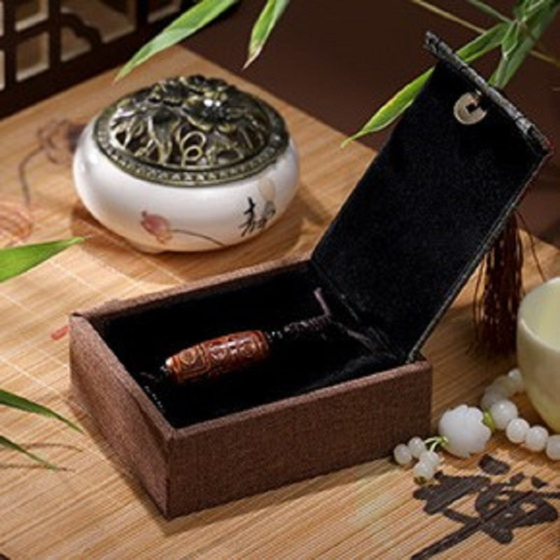 boîte cadeau zen en lin vert foncé