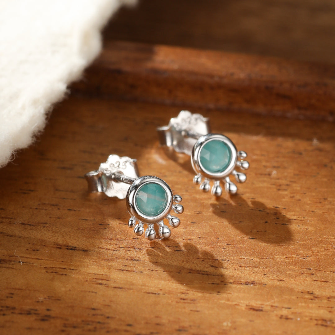 Amazonite Earrings – Ocean Breeze, Silver