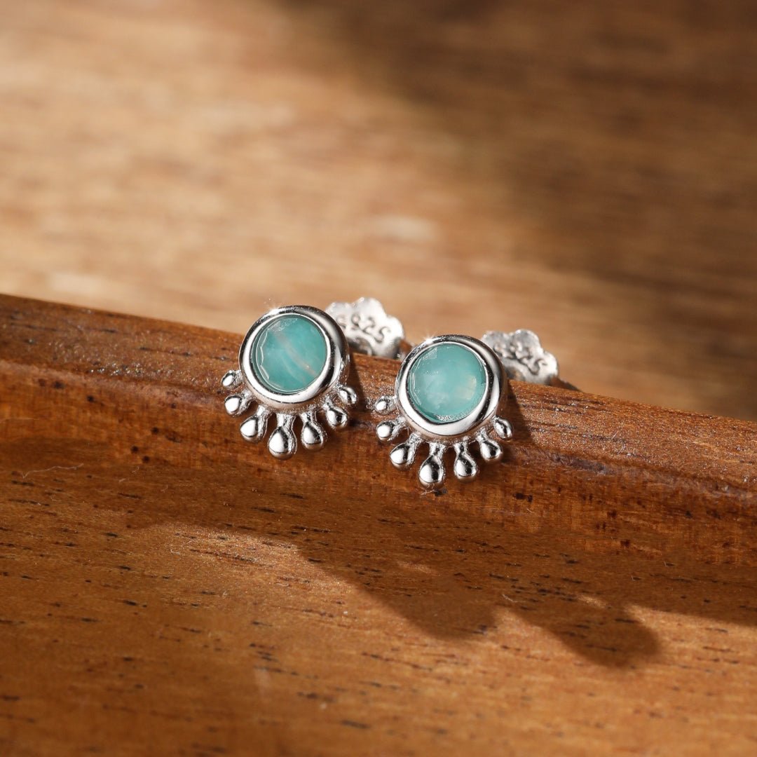 Amazonite Earrings – Ocean Breeze, Silver