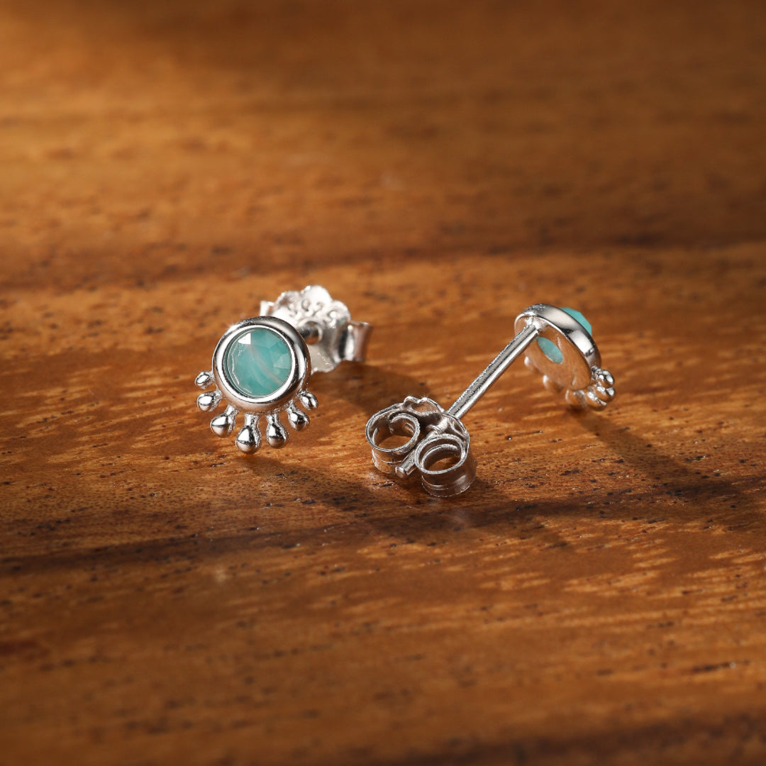 Amazonite Earrings – Ocean Breeze, Silver