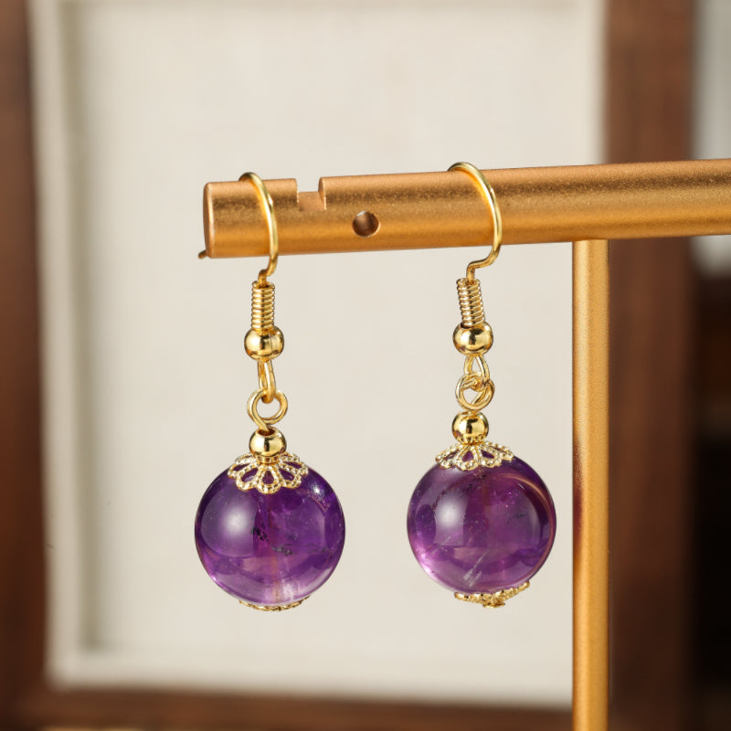 Boucles d'Oreilles Améthyste – Sphère Lumineuse