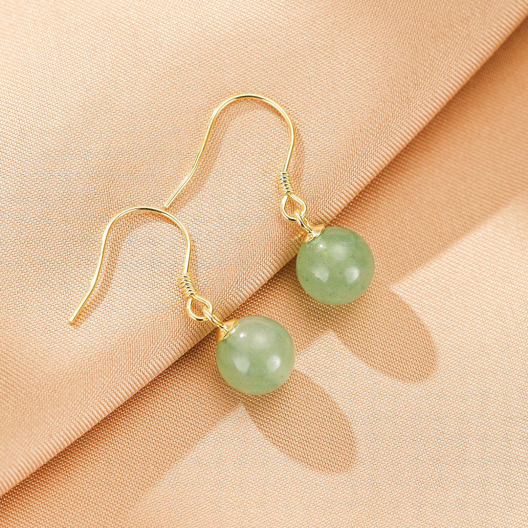 Aventurine Earrings – Gentle Sparkle, Silver