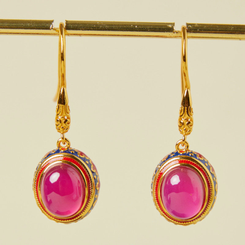 Boucles d'Oreilles Cornaline – Abondance, Argent Plaqué Or