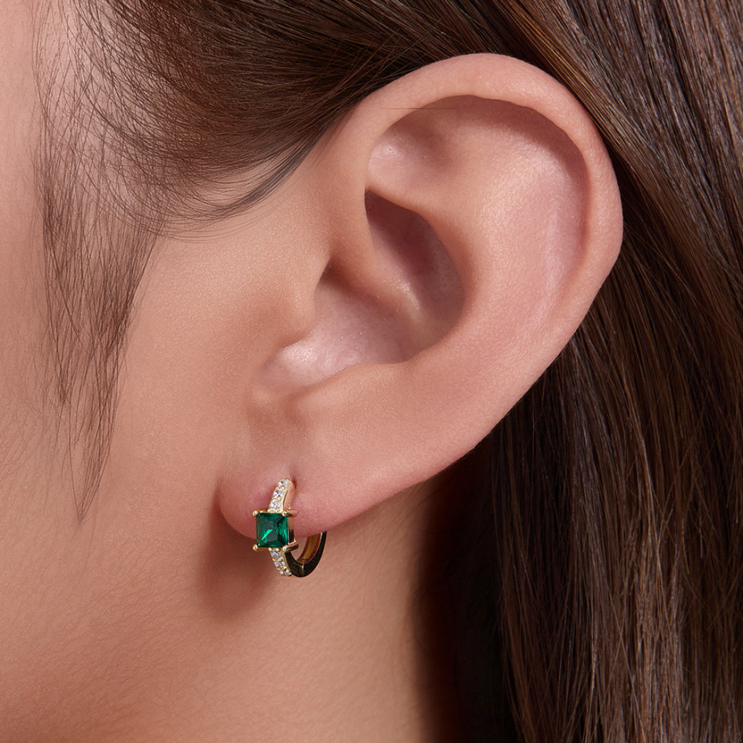 Emerald Earrings â Emerald Breeze, 925 Sterling Silver