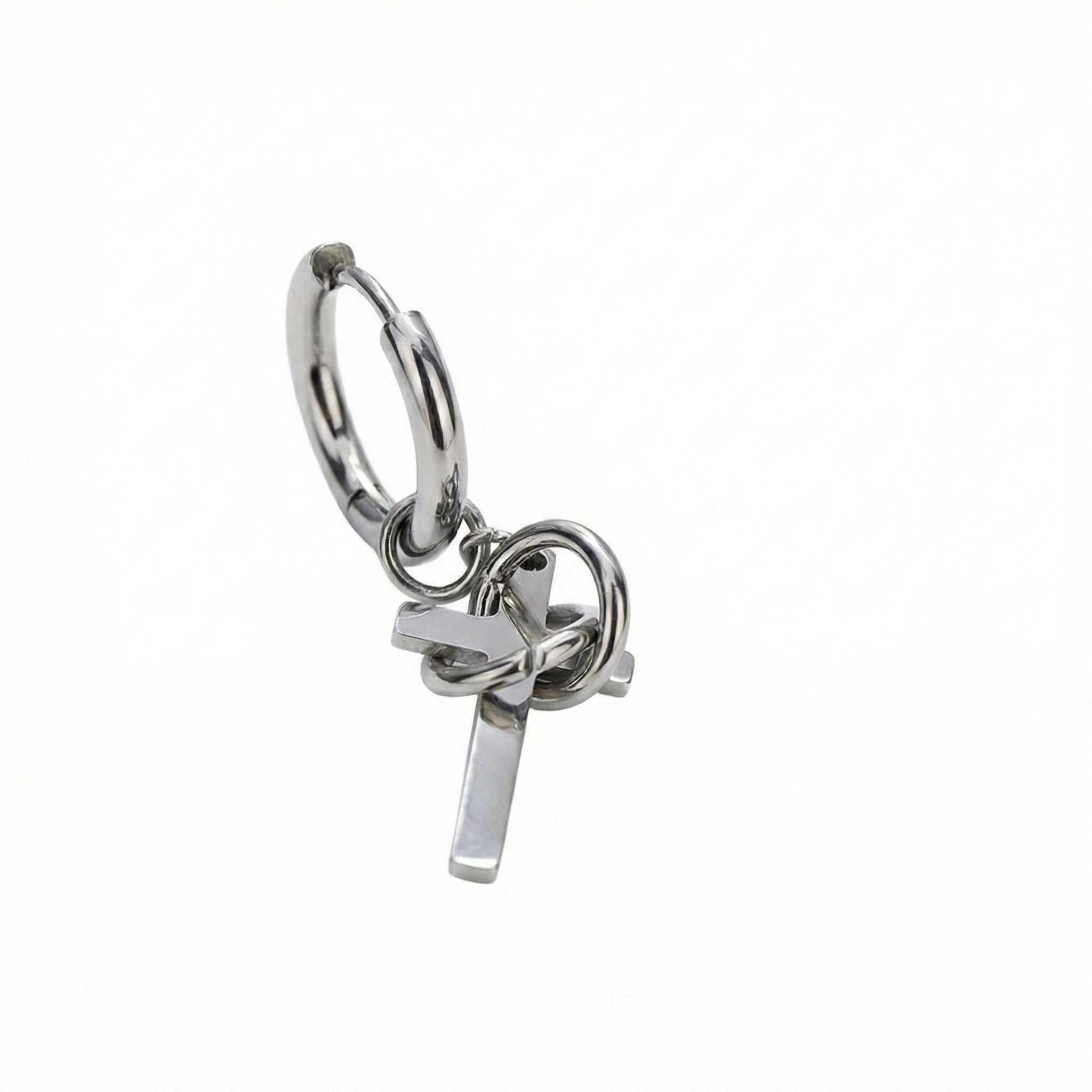Boucle d’Oreille Homme Croix – Lien Éternel