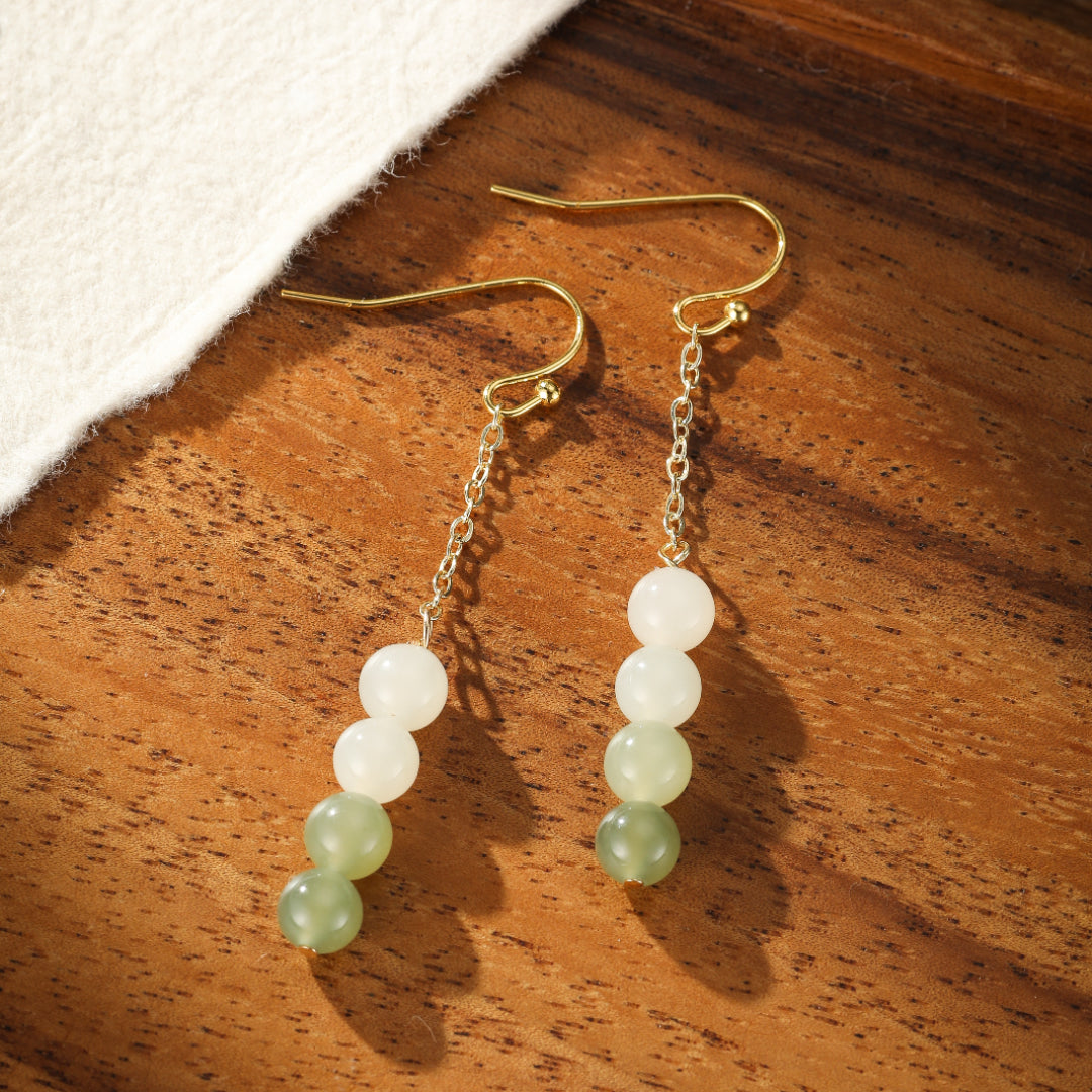 Boucles d'Oreilles Jade – Mélodie des Verts