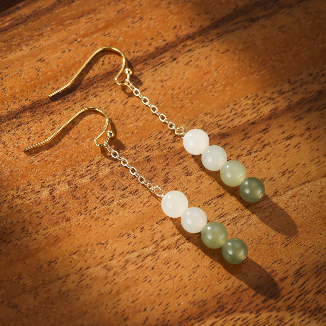 Boucles d'Oreilles Jade – Mélodie des Verts