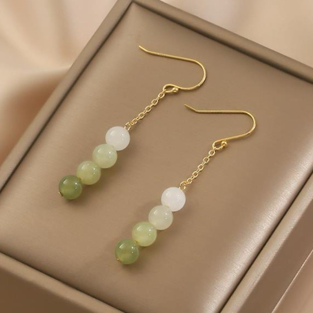 Boucles d'Oreilles Jade – Mélodie des Verts