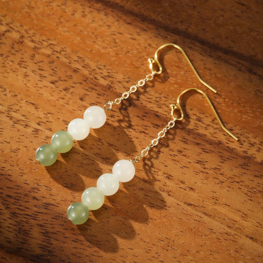 Boucles d'Oreilles Jade – Mélodie des Verts