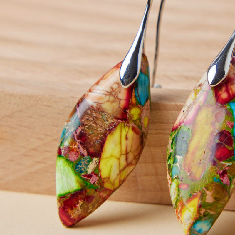 Boucles d'Oreilles Jaspe – Élégance Cachée