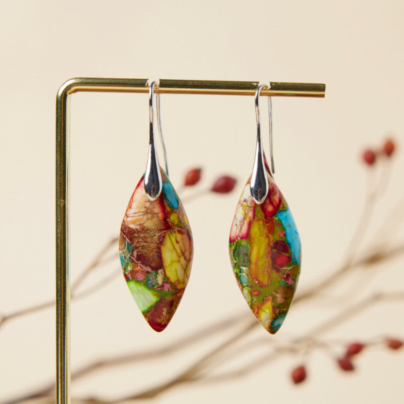 Boucles d'Oreilles Jaspe – Élégance Cachée