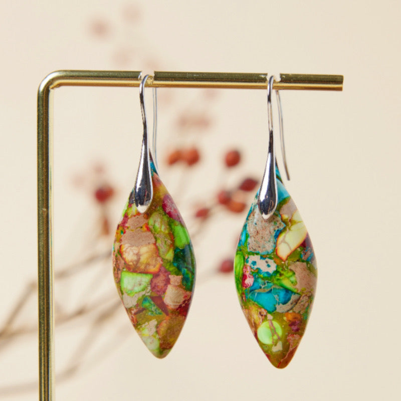 Boucles d'Oreilles Jaspe – Élégance Cachée