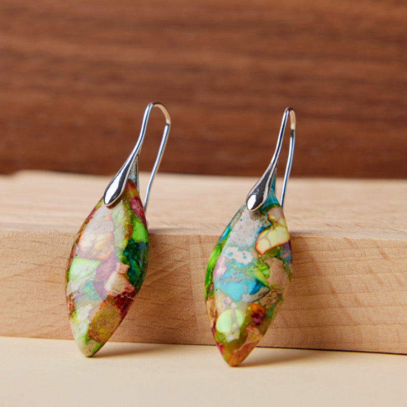 Boucles d'Oreilles Jaspe – Élégance Cachée