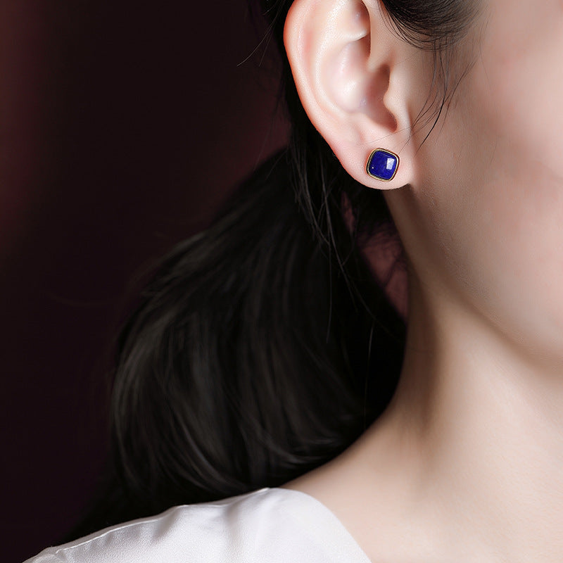 Lapis Lazuli Earrings – Confidence, Gold Plated Silver