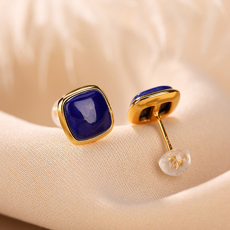 Lapis Lazuli Earrings – Confidence, Gold Plated Silver