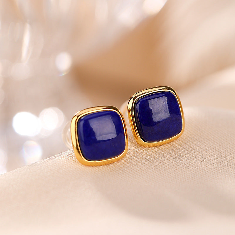 Lapis Lazuli Earrings – Confidence, Gold Plated Silver