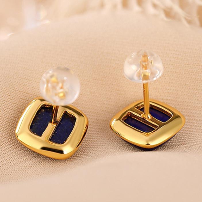 Lapis Lazuli Earrings – Confidence, Gold Plated Silver