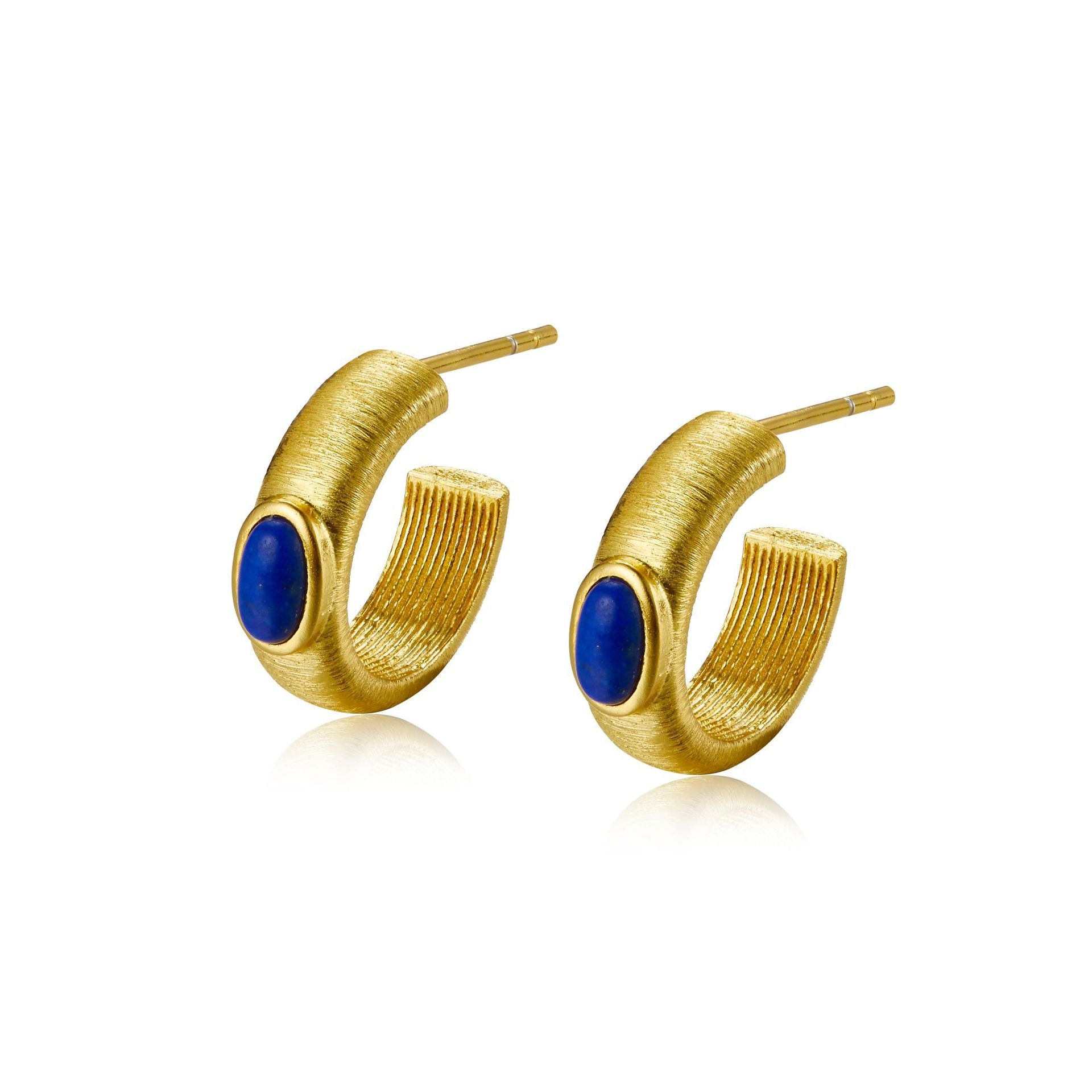Boucles d'Oreilles Lapis Lazuli – Secrets d'Étoile, Argent Plaqué Or