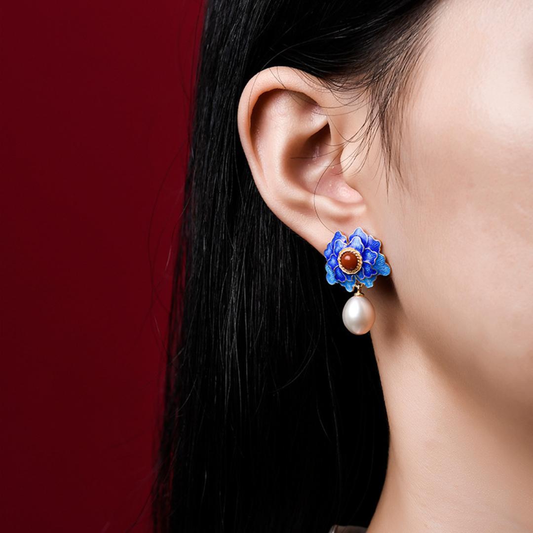 Boucles d'Oreilles Lotus – Beauté de Vintage, Argent 925