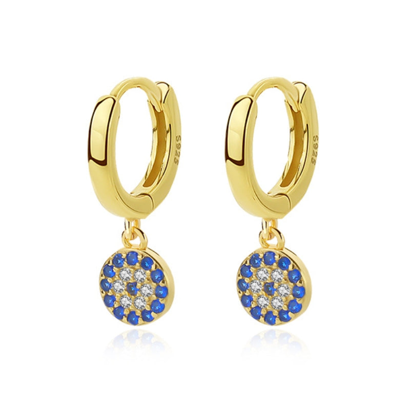 Boucles d'Oreilles Mauvais Œil – Regard, Argent Plaqué Or
