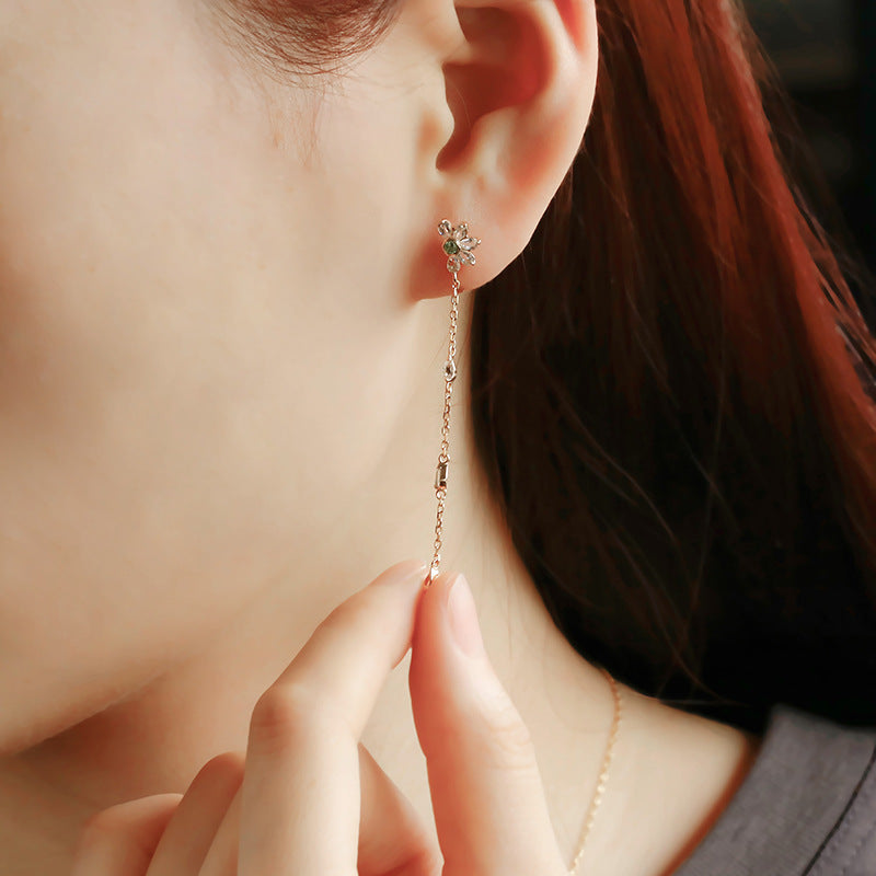 Boucles d'Oreilles Péridot et Topaze – Vœux Éternel, Argent Plaqué Or