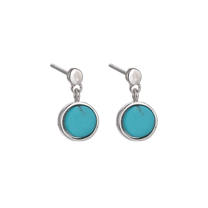 Boucles d'Oreilles Pendantes Turquoise – Aura du Lagon, Argent et Plaqué Or