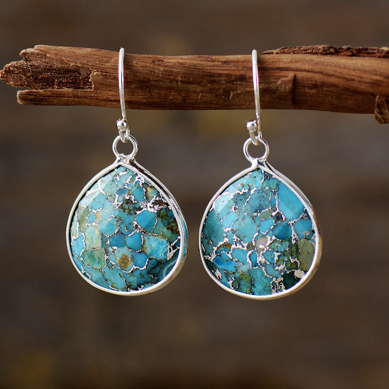 Boucles d'Oreilles Turquoise – Miroir du Ciel