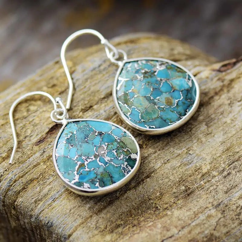 Boucles d'Oreilles Turquoise – Miroir du Ciel