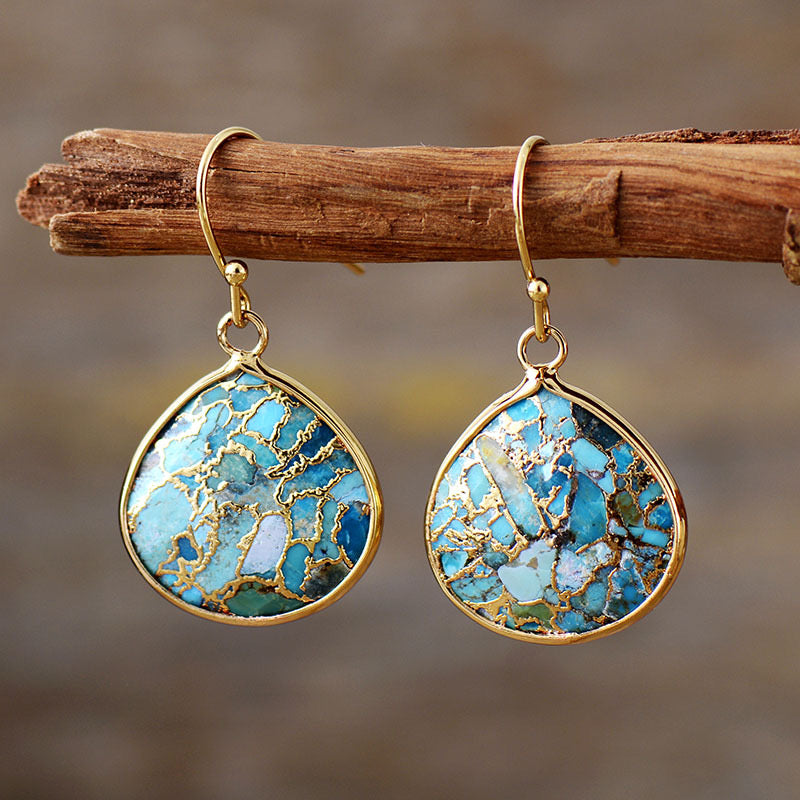 Boucles d'Oreilles Turquoise – Miroir du Ciel
