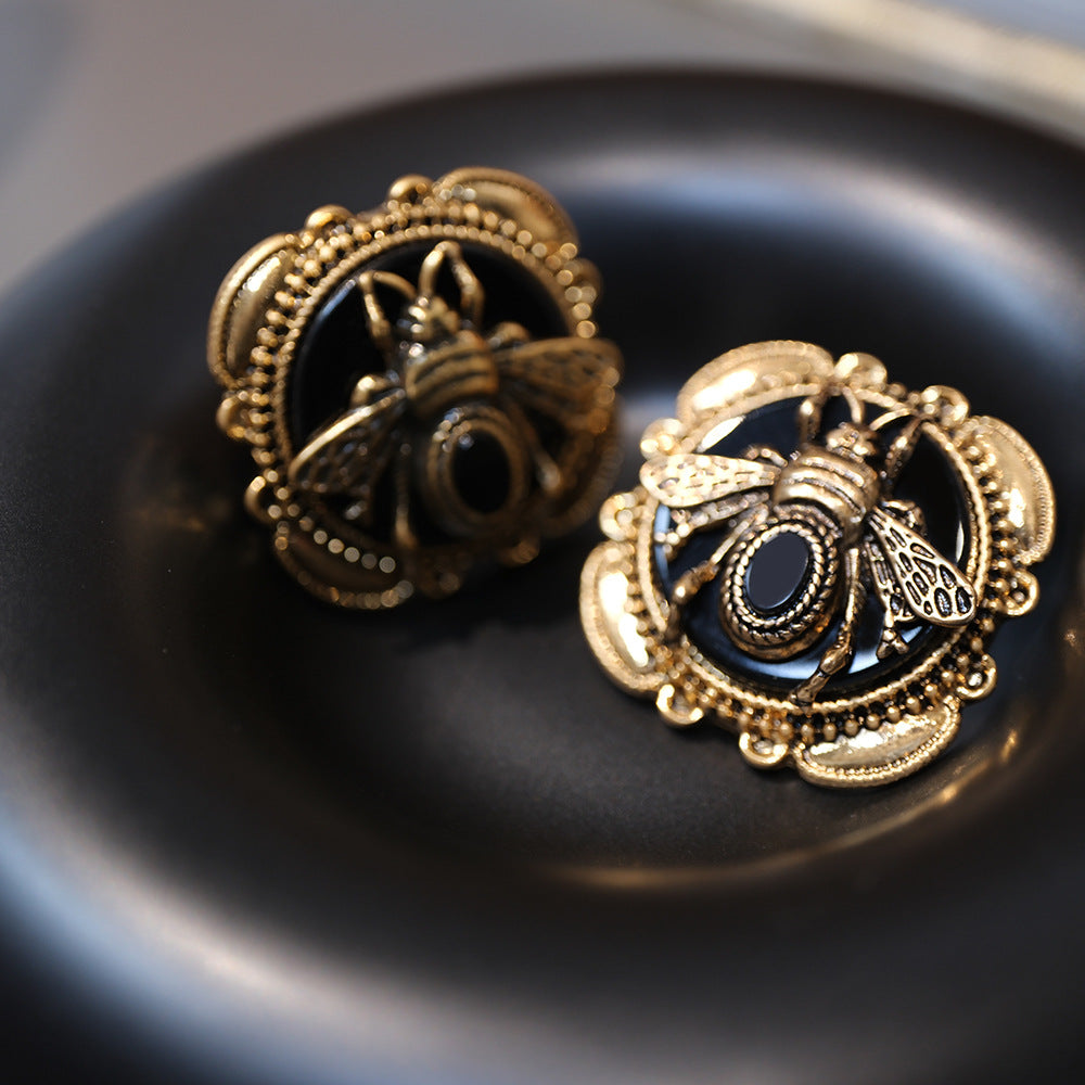 Boucles d’Oreilles Agate – Abeille Royale