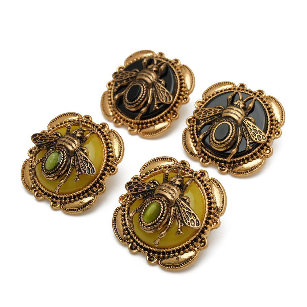 Boucles d’Oreilles Agate – Abeille Royale