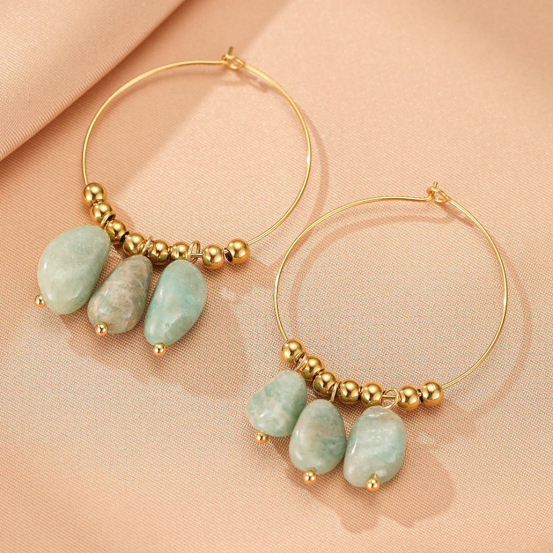 Boucles d’Oreilles Amazonite/Lapis Lazuli – Éclat Minéral